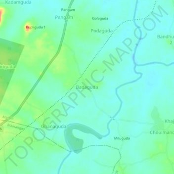 Badaguda topographic map, elevation, terrain