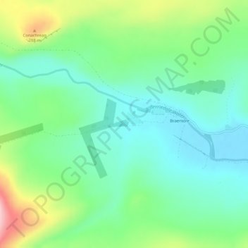 Braeval topographic map, elevation, terrain