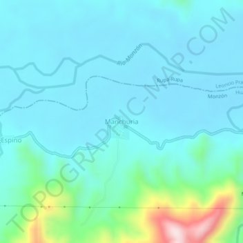 Manchuria topographic map, elevation, terrain
