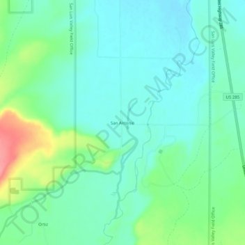San Antonio topographic map, elevation, terrain