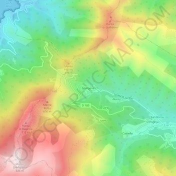 Spergane topographic map, elevation, terrain