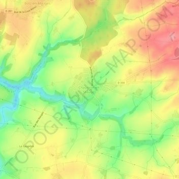 Chaudron-en-Mauges topographic map, elevation, terrain
