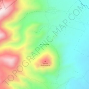 Colimba topographic map, elevation, terrain