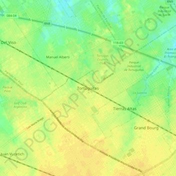 Tortuguitas topographic map, elevation, terrain