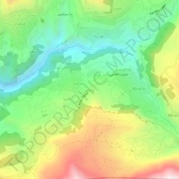 Ghabat topographic map, elevation, terrain