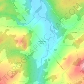Saint-Éphrem-Station topographic map, elevation, terrain