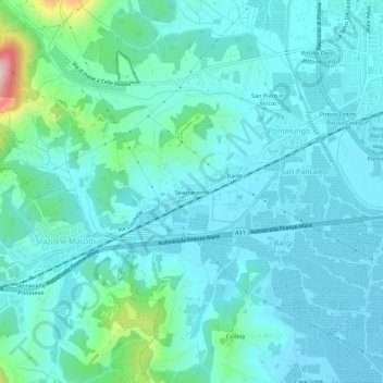 Spazzavento topographic map, elevation, terrain