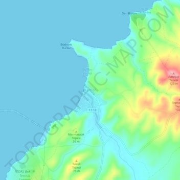 Kemer topographic map, elevation, terrain