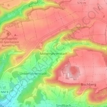 Mitterrohrenstadt topographic map, elevation, terrain