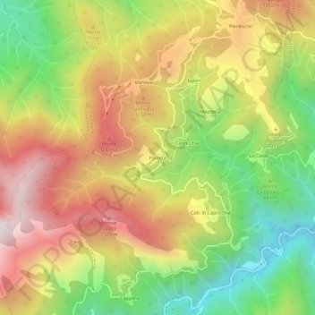 Porreta topographic map, elevation, terrain