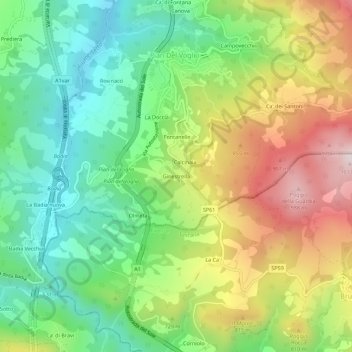 Ginestrella topographic map, elevation, terrain