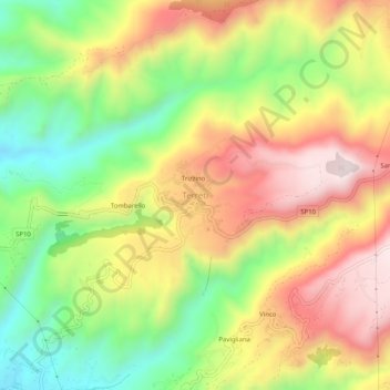 Terreti topographic map, elevation, terrain