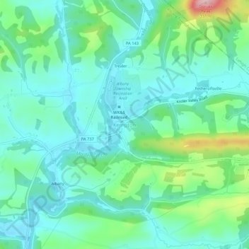 Kempton topographic map, elevation, terrain