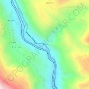 Casma topographic map, elevation, terrain