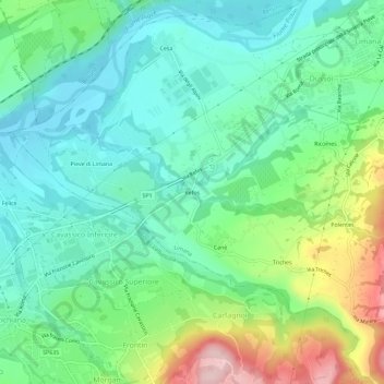 Refos topographic map, elevation, terrain