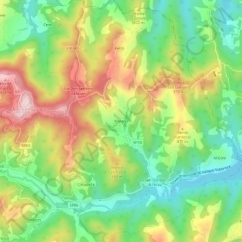 Ropaga topographic map, elevation, terrain