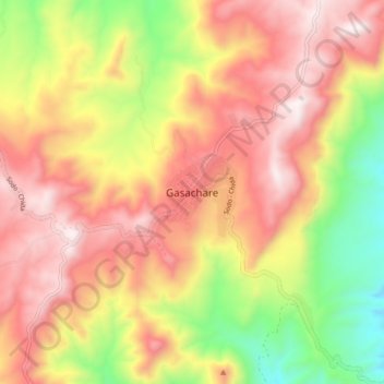 Gasachare topographic map, elevation, terrain