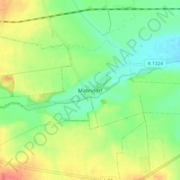 Mahndorf topographic map, elevation, terrain