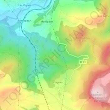 Les Cluges topographic map, elevation, terrain