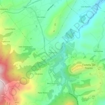 Villa Passo topographic map, elevation, terrain