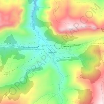 Quintanilla topographic map, elevation, terrain