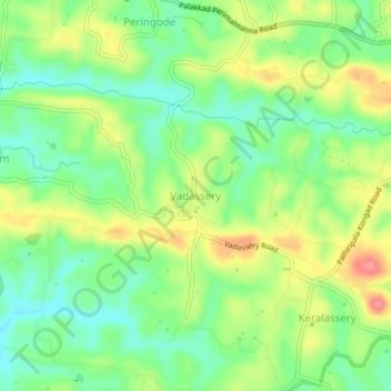 Vadassery topographic map, elevation, terrain