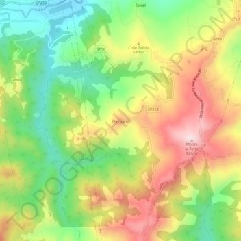 Quinzano topographic map, elevation, terrain