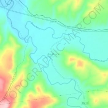 Aïn Bouras topographic map, elevation, terrain