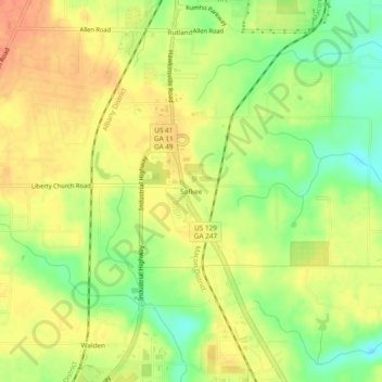 Sofkee topographic map, elevation, terrain