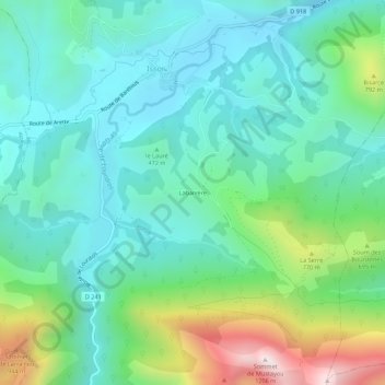 Labarrère topographic map, elevation, terrain