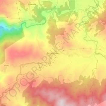 Bocca di Piazza topographic map, elevation, terrain