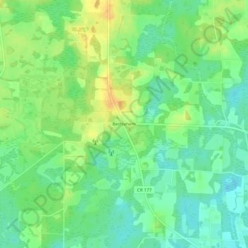 Bethlehem topographic map, elevation, terrain