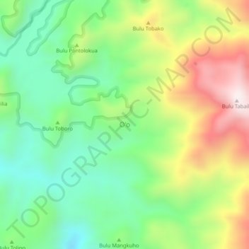O'o topographic map, elevation, terrain