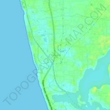 Chavara topographic map, elevation, terrain