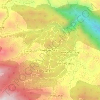 Neelikkap Colony topographic map, elevation, terrain