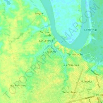 San Pablo de Tushmo topographic map, elevation, terrain