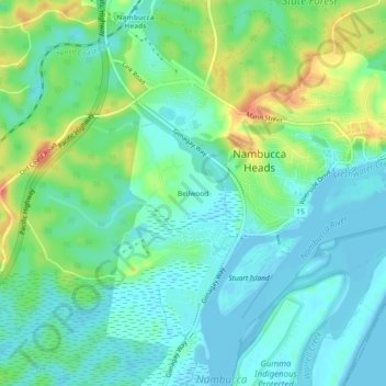 Bellwood topographic map, elevation, terrain