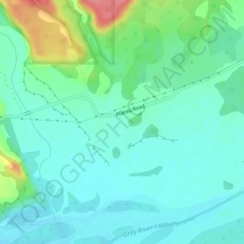 Atarau topographic map, elevation, terrain