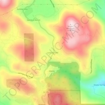Loch Lomond topographic map, elevation, terrain