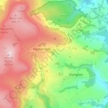 Smallacombe topographic map, elevation, terrain