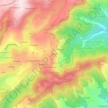 Le Terrier topographic map, elevation, terrain