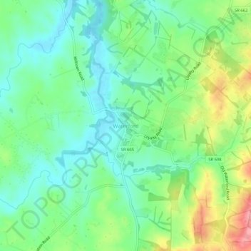 Waterford topographic map, elevation, terrain