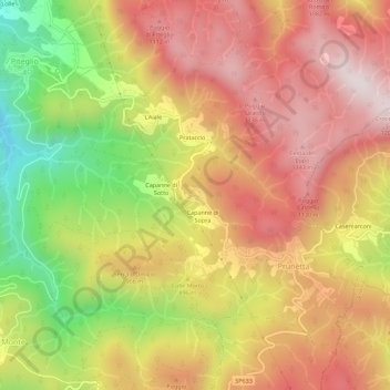 Cecafumo topographic map, elevation, terrain