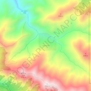 Lost Acres topographic map, elevation, terrain