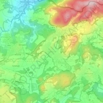 Gironico topographic map, elevation, terrain