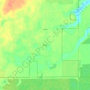 Bryant topographic map, elevation, terrain