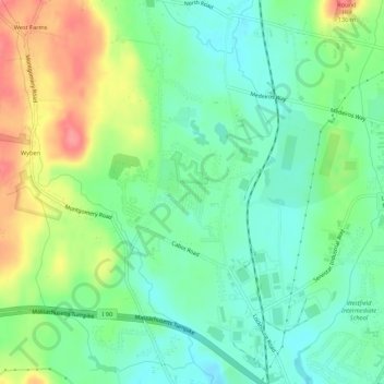 Hampton Village topographic map, elevation, terrain