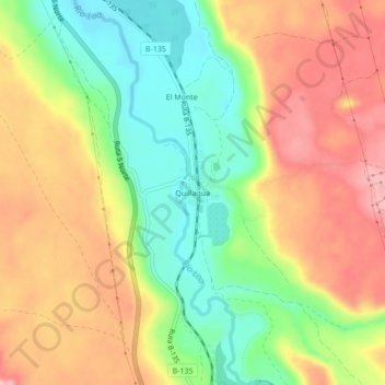 Quillagua topographic map, elevation, terrain
