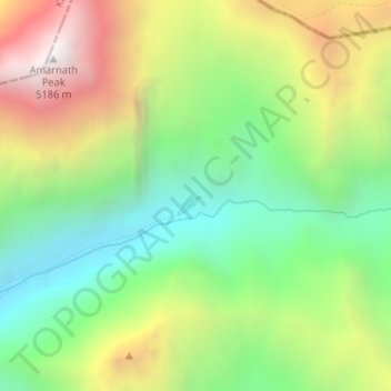 Amarnath Cave Temple topographic map, elevation, terrain