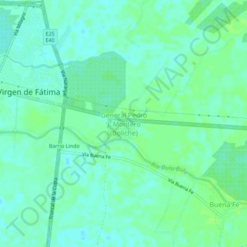 General Pedro J. Montero (Boliche) topographic map, elevation, terrain